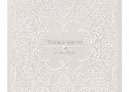 elegante Hochzeitskarte mit Perle, Flockdruck, Hochzeitskarten elegant