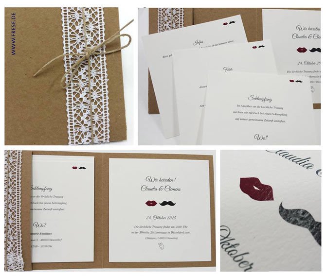 Hochzeitspapeterie, Naturkarton, Druckerei Düsseldorf