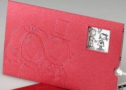 "Filmkarte Comic-Brautpaar", Nahansicht, Hochzeitskarten Comic