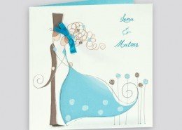 Hochzeitskarte im französischen Stil, Brautpaar, Schleife, Hochzeitskarten bestellen