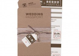 originelle Hochzeitskarte "Hochzeits-Pass", Hochzeitskarten Jute