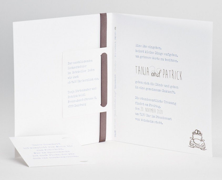 Einladungskarte, elegant und stilecht, Hochzeitskarten Design