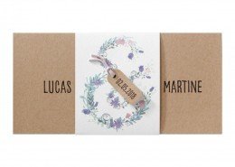 elegante DIN Lang-Karte aus naturellem Kraftkarton, Hochzeitskarten floral