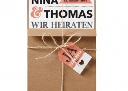 Hochzeitskarte "Vintage-Post", Retrolook, Hochzeitskarten kreativ