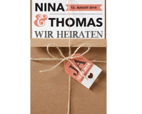 Hochzeitskarte "Vintage-Post", Retrolook, Hochzeitskarten kreativ