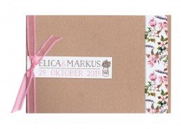 Hochzeitskarte Sommer, Blumen, Rose, Satinband, Karton, Hochzeitskarten Cartoo