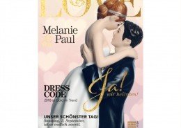 Einladungskarte, Titelbild, journalistisches Design, ausgefallene Hochzeitspapeterie