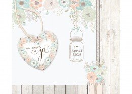 entzückende Hochzeitskarte im Country-Style, Pop up Hochzeitskarten