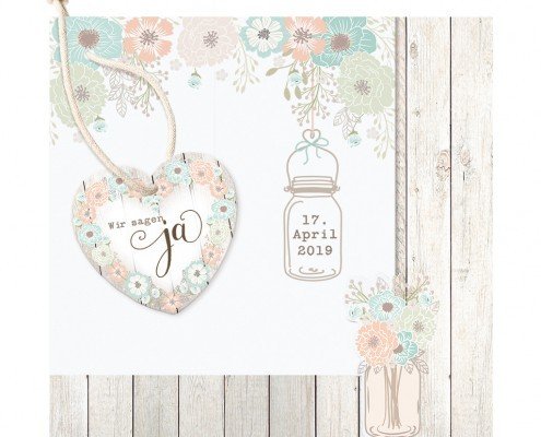 entzückende Hochzeitskarte im Country-Style, Pop up Hochzeitskarten