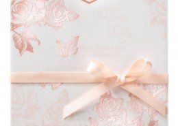 schöne Einladungskarte "Rosen und Schmetterlinge", Hochzeitskarten rosemood