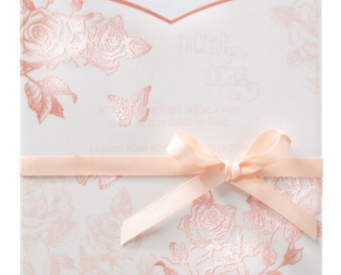 schöne Einladungskarte "Rosen und Schmetterlinge", Hochzeitskarten rosemood