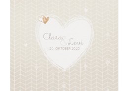Hochzeitseinladung "Perlmutt Liebe" Vorderseite, Frese Edeldesign