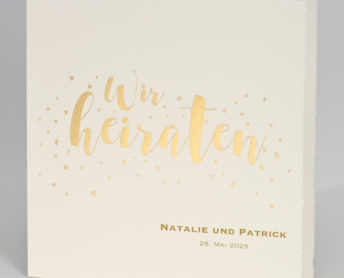 klassische Hochzeitskarte, Büttenkarton, exklusive Veredelung, Hochzeitskarten Papeterie