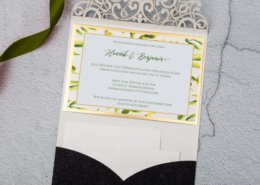 elegante Hochzeitskarte, Edelkarton, Gold, Lasercut, Hochzeitskarten Luxus
