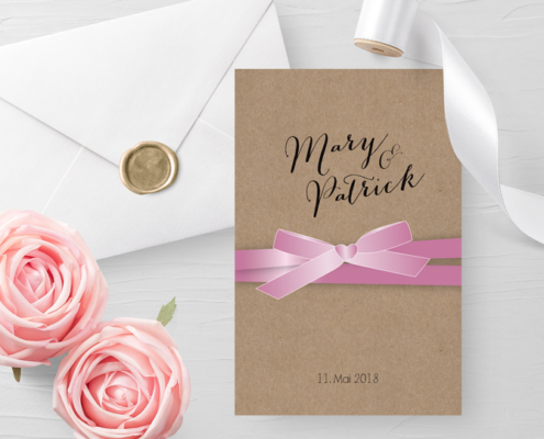 "Mister and Misses" – Romantische Retroeinladungen auf Kraftkarton, Hochzeitskarten kreativ