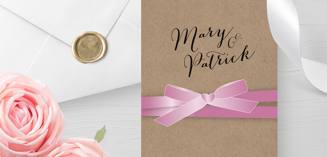 "Mister and Misses" – Romantische Retroeinladungen auf Kraftkarton, Hochzeitskarten kreativ