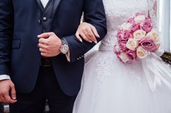 Braut Bräutigam Hochzeit Blumen