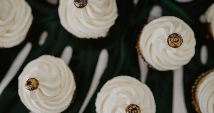 Cupcakes, Hochzeit, Gold Blaubeeren