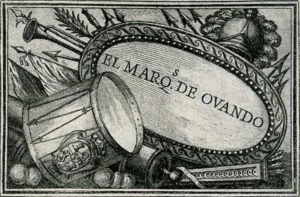 Visitenkarte Besuchskarte Marquis Ovando