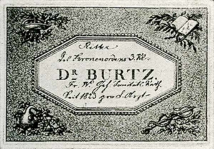 Visitenkarte Besuchskarte Dr. Burtz