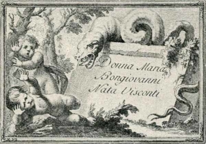 Visitenkarte Besuchskarte Donna Maria Bongiovanni