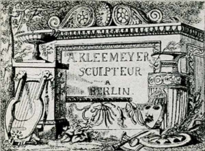 Visitenkarte Besuchskarte Bildhauer A. Kleemeyer