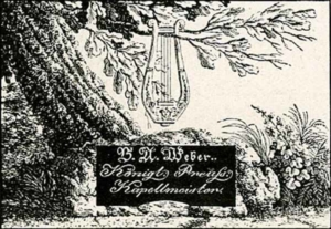 Visitenkarte Besuchskarte Kapellmeister B. A. Weber