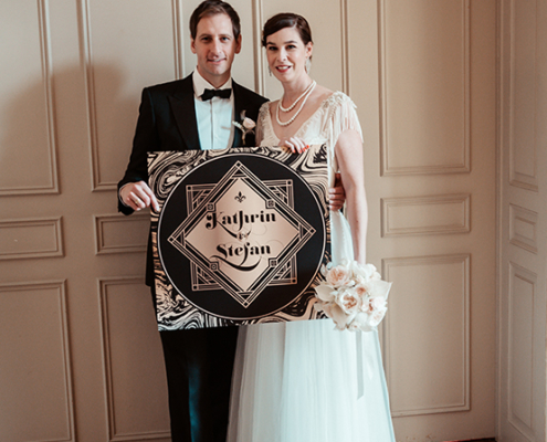 brautpaar art deco hochzeit