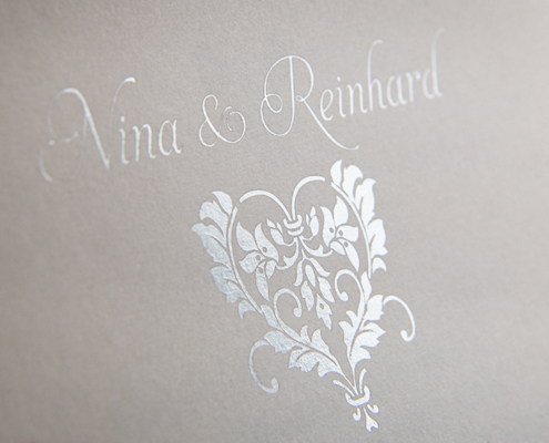 hochzeitskarte folienprägung silber